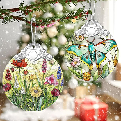 Wildflower Ornament – Christmas Decoration & Christmas Ornament; Stained Glass Holiday Decoration (Holiday Present, Bauble Present, Gift Idea, Gift Exchange) | Heirloom Keepsakes