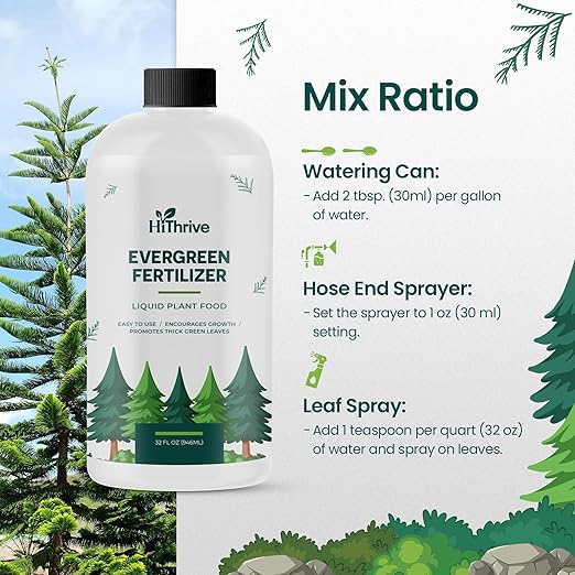 32oz Evergreen Fertilizer - Makes 32 Gallons of Evergreen Tree Fertilizer, Nutrient-Rich Tree Food for Lush, Resilient Foliage, Strong Branches, and Vibrant Greenery All Year Round