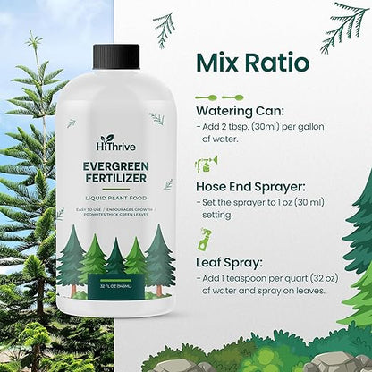32oz Evergreen Fertilizer - Makes 32 Gallons of Evergreen Tree Fertilizer, Nutrient-Rich Tree Food for Lush, Resilient Foliage, Strong Branches, and Vibrant Greenery All Year Round