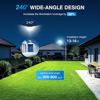 5000W Solar Street Light, Wide Angle Solar Lights Outdoor IP66 Waterproof, 6500K Dusk to Dawn, LED Security Flood Light with Motion Sensor and Remote Control for Residential Yard (2 Pack)