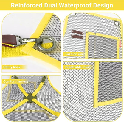Waterproof Work Apron for Chefs, Hair Stylists, Artists, Gardeners, Adjustable, Multi-Pockets, TPU Mesh Fabric, Plus Size