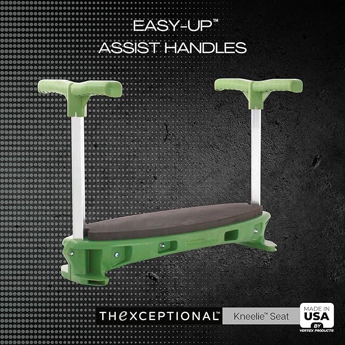 TheXceptional Kneelie | Ergonomic Kneeling Bench Garden Stool for Gardening and Kneeler with Easy Up Assist Handles | Durable Garden Kneelers for Seniors | Made in USA by Vertex Products | Model EX150