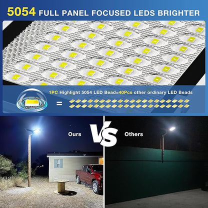 12000W Solar Street Lights Outdoor - 6500K Commercial Parking Lot Dusk to Dawn, Heavy Duty Split Type Solar Lights Outdoor Waterproof with Remote Control for Driveway, Outside(2Pack)