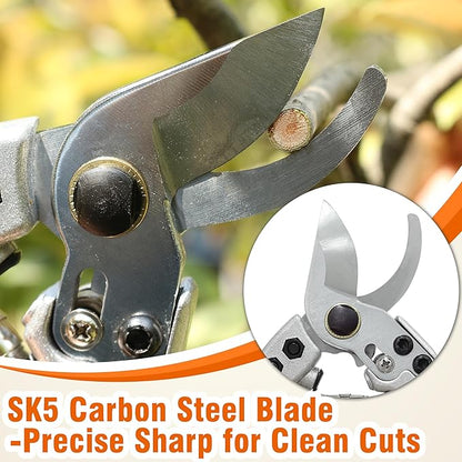 Gardzen 8" Bypass Prunning Shear Garden Scissors, SK5 Sharp Precision Cut Steel Blade Pruner, Blade Lock