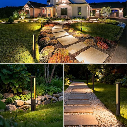All-In-One LED Low Voltage Landscape Lighting Kit, 12-Pack Pathway Lights with Transformer and UL Listed 100FT Wire 5CCT IP66 Waterproof Landscape Lights with Connectors for Walkway Garden Yard