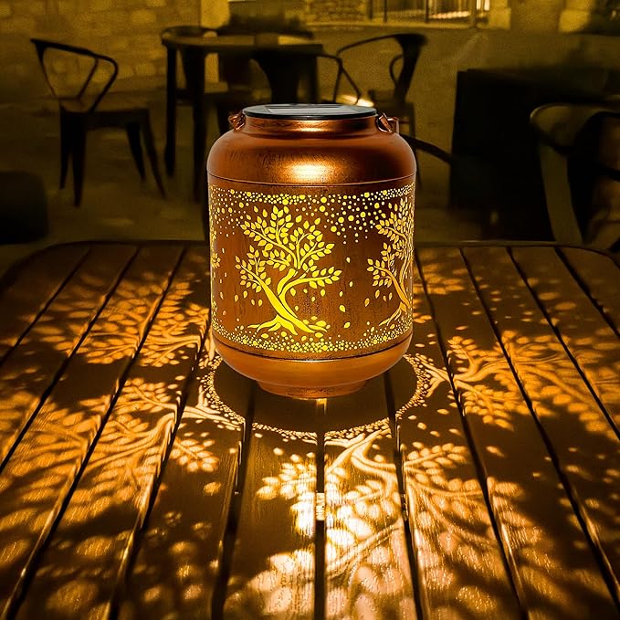 Solar Lanterns Outdoor Waterproof, Birthday Gifts for Women, Solar Lights for Backyard Porch Patio Table Yard Balcony Lawn Pathway