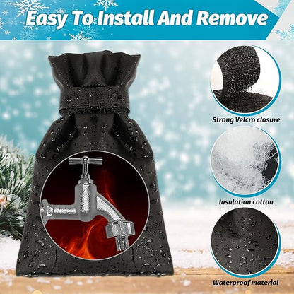 Outdoor Faucet Covers for Winter,2 Pack Faucet Cover Freeze Protection,Insulated Anti-freeze Waterproof Material,Reusable Faucet Cover Socks for Various Faucet Spigot,Pipe,Garden Hose Bib