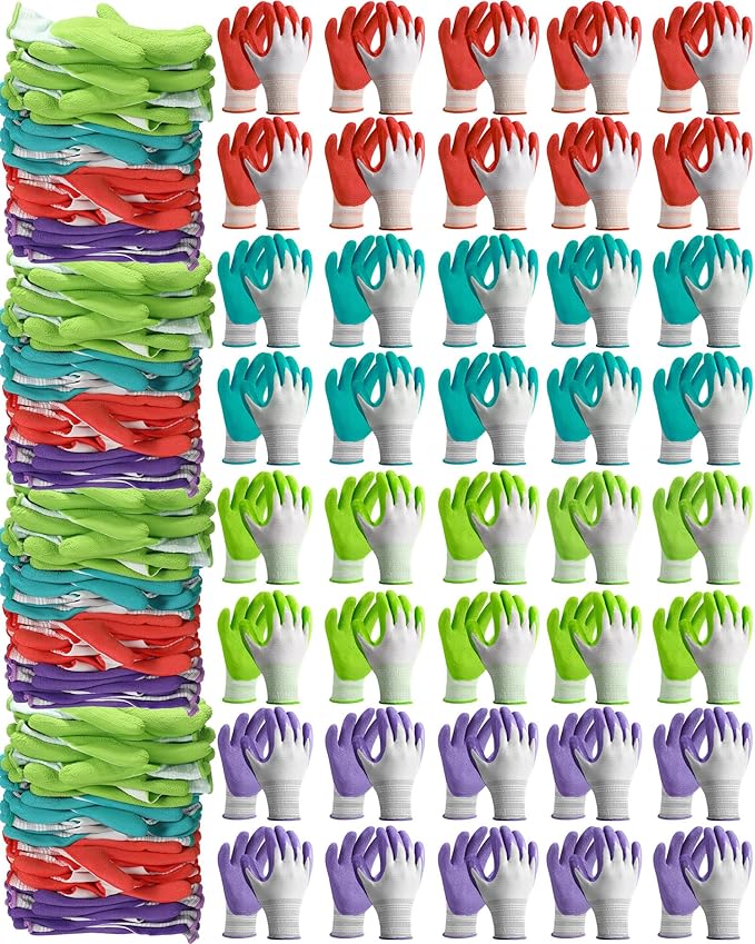 Irenare Gardening Gloves Bulk for Women Ladies Breathable Rubber Coated Garden Glove for Yard Outdoor Work with Grip