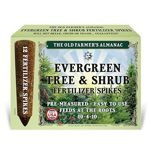 The Old Farmer's Almanac Evergreen Tree & Shrub Fertilizer Spikes, 10-4-10 (12 Spikes - 3.0 Lbs)