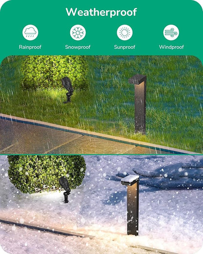 EDISHINE 8 Pack Low Voltage Landscape Lights, 3.2W LED Pathway Lights & 3.2W 240LM Spotlight, 12V Outdoor Landscape Lighting with Connectors, Aluminum Waterproof for Walkway Yard Garden Path