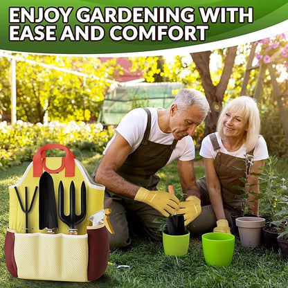 10 Pcs Gardening Tools for Women – All-in-One Garden Tools Set with Functional Tote Bag, Ergonomic Design & Rust-Resistant Steel – Gardening Set for Women for Easy Garden Care & Gifts for Plant Lovers