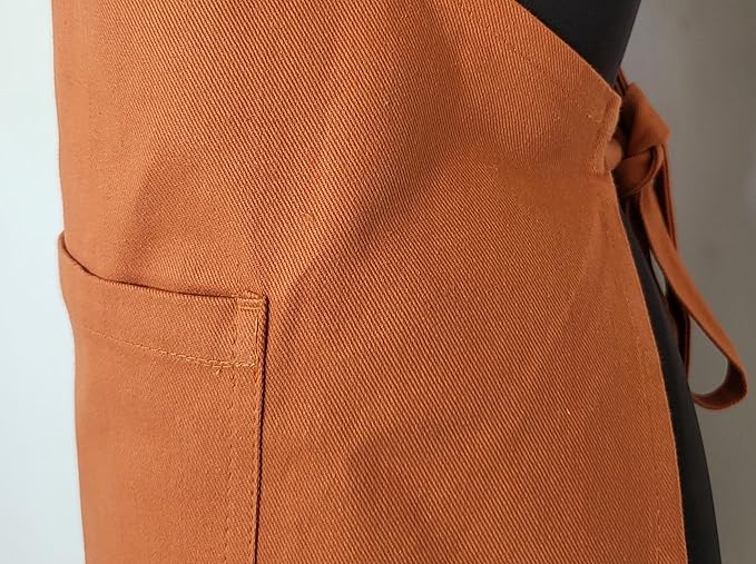 100% Cotton Kitchen Apron with 2 Pockets – Adjustable Chef Apron for Cooking Baking BBQ – Unisex Apron