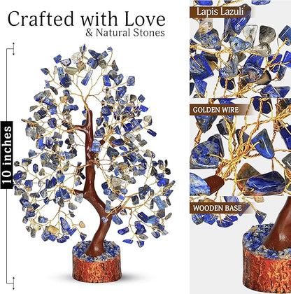 Lapis Lazuli - Chakra Tree, Lapis Lazuli Tree, Lapis Gem, Artificial Trees, Tree of Life, Stone Tree, Gem Stone Decor, Crystal Tree for Positive Energy, Holistic Gifts for Women