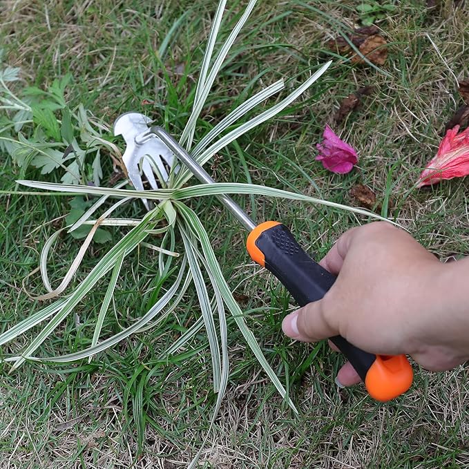 Weed Remover Tool,Portable Garden Weeder Tool,2024 New Gardening Weeding Tools,for Garden Hand Tools for Vegetable Gardening Backyard Farm Planting & Uprooting Weeding Tool (Rubber Handle)