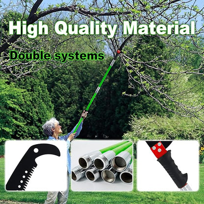 Manual pole saw,Tree Trimmer, Pole Pruning Saw, Pole Saws for Tree Trimming, Gardening Tools Pruner Hand Pole Saw For Yard(NO Scissor Head-Yellow 26FT)