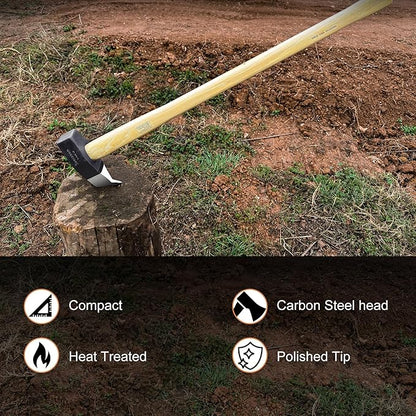 Splitting Maul- Wood Splitter Maul 6 1/2 lbs Head- Heavy Duty Wood Splitter Axe with 36" ergonomics Hickory Handle for Hardwood，Campfires，Firewood(36inch Splitting Maul)