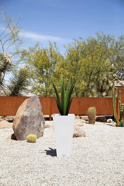 Veradek V-Resin Indoor/Outdoor Taper Planter (26 inch, White)