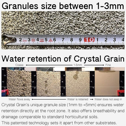Sustainable Clean Soil for Succulents, Caudiciforms & Cacti, 3L (Medium Grain) Made in Japan– Nutrient-Enriched, No Mess, Reusable-La Terra Crystal Grain