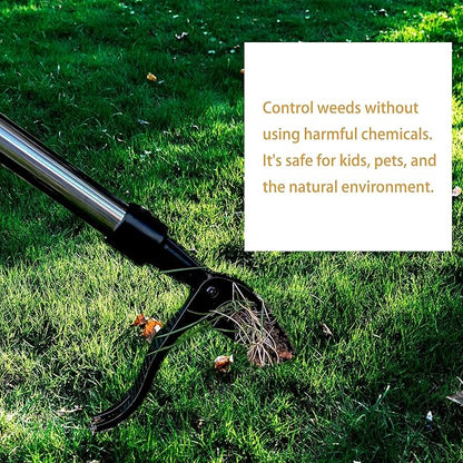 Weeder - Long-Handle Standing Weed Puller - 4-Claw Steel Head Weeder, Lawn/Yard-Specific Weed Removal Tool, Easily Remove Weeds Without Bending or Kneeling.