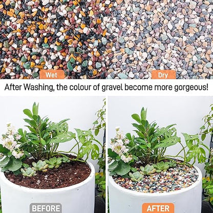 7lb Aquarium Gravel for Plants, 1/4Inch Fish Tank Gravel for Succulent Cactus and Bonsai, Decorative River Rocks Pebbles for Gardening, Flower Pots, Landscaping,Terrarium