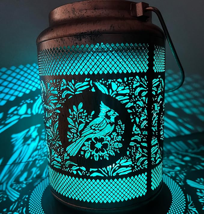 Solar Garden Colorful Lanterns, Hollow Metal Lamp, Waterproof Outdoor Decorative Light for Yard,Patio,Garden Decor (1)