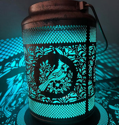 Solar Garden Colorful Lanterns, Hollow Metal Lamp, Waterproof Outdoor Decorative Light for Yard,Patio,Garden Decor (1)