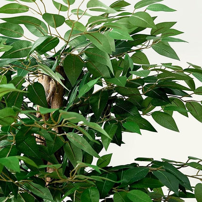 VECELO Ficus Tree Artificial 6 Feet, Tall Faux Tree in Pot, Fake Floor Plant with Realistic Tree Branch & Silk Leaves for Home Office Indoor Decor