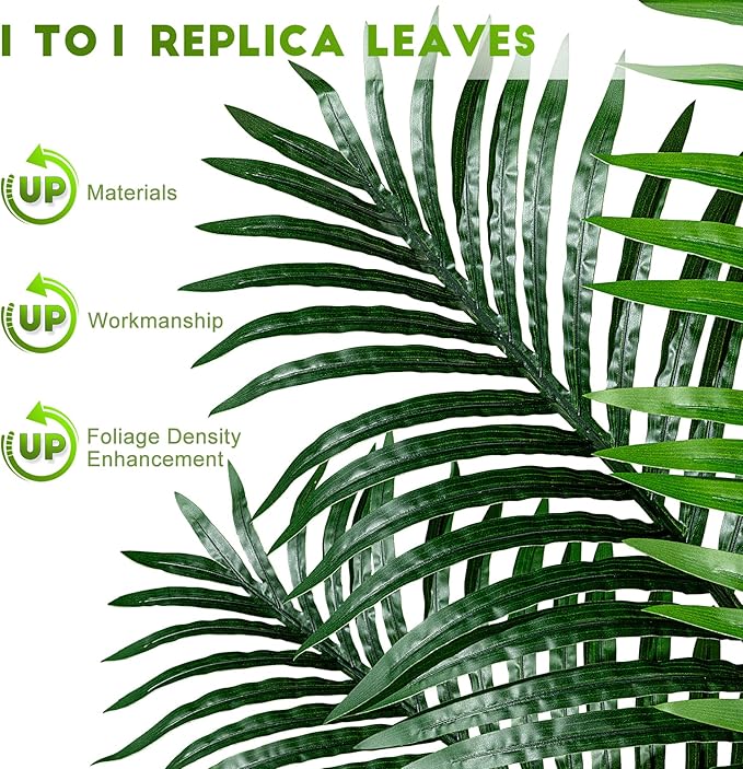 Big Faux Tropical Phoenix Trees Large Artificial Palm Tree Indoor Outdoor Realistic Floor Plants Tall Fake Plant for Modern Home Living Room Office Decor Porch Outside Patio arboles para decoracion