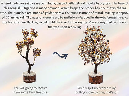Mookaite Natural Healing Premium Crystal Bonsai Feng Shui Fortune Money Tree of Life for Home Office Decor (Gift Box Ready,10-12 Inch)