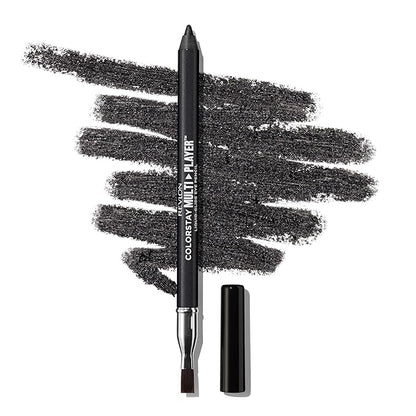 REVLON ColorStay Multiplayer Liquid-Glide Eye Pencil, Multi-Use Makeup With Blending Brush, Blends Then Sets, Creamy Texture, Waterproof, Smudge-proof, Longwearing, 401 Checkmate, 0.03 Oz