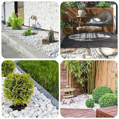 White Rocks for Landscaping, 20lbs River Rocks for Garden Landscaping, 1-2 Inch Pebbles for Indoor Plants, Decorative White Stones Ideal for Fish Tank, Vases, Crafting