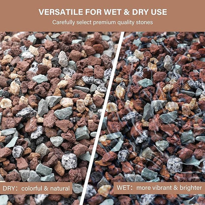 NUPICK 20lb Mix Horticultural Lava Rocks for Plants, 3/8" Colorful Succulent Potting Soil Amendments, Decorative Gravel for Cactus, Bonsai Gritty Rock, Pebbles Pumice for Vase Fillers, Top Dressing