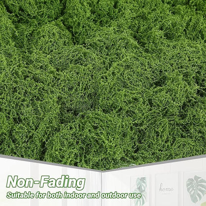 Artificial Green Moss for Potted Plants, 24.7 oz Fake Moss Decor for Indoor Plants, Glass Containers, Wedding, Gardens, DIY Crafts (Dark Green)