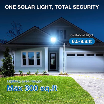Solar Lights Outdoor,IP66 Waterproof Solar Street Lights Outdoor,6500K LED Dusk to Dawn Security Flood light with Motion Sensor and Remote Control for Yard,Parking Lot, Courtyards,Garages 4-Pack
