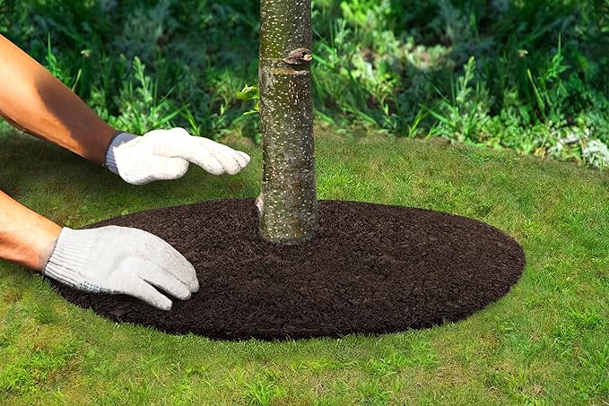 Rubberific 36" Recycled Rubber Mulch Tree Ring Easy Install Looks Like Real Mulch 2 Pack - Brown
