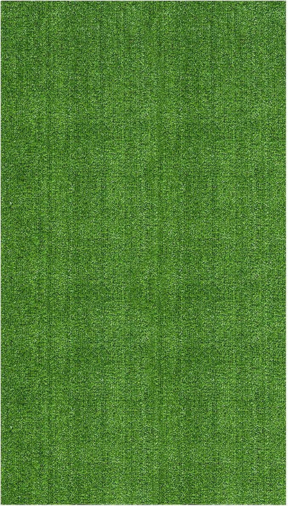 Ottomanson Artificial Grass Turf 5'3" x 8'2" Indoor Outdoor Faux Grass Rug with Drainage Holes, Customizable with Extra Long Size Options, Perfect for Patio Lawn Balcony Weddings Photoshoot Backdrop