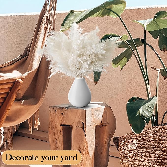 30PCS White Pampas Grass for Home Decor - Elegant Boho Decor - Premium Quality Pampas Grass Stems - Perfect for House, Nursery, Western, Wedding, Table, and Bohemian Decor
