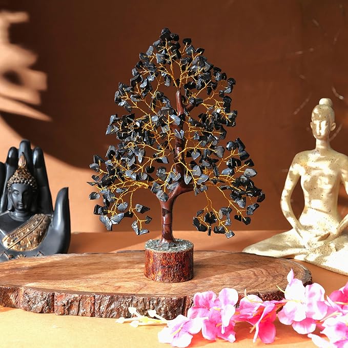 Seven Chakra Tree of Life Crystal Decor – Feng Shui Money Tree for Good Luck – Spiritual Positive Energy Healing Gemstone Attraction Wealth Crystal Decoration for Home Office