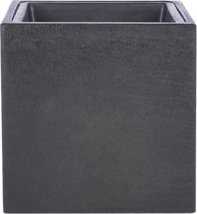SAFAVIEH Outdoor Collection Larlen Black Concrete Planter (Fully Assembled)