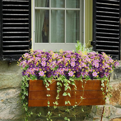 Uieke 6PCS Artificial Flowers for Outdoors UV Resistant, Fake Daisy Mums Flowers No Fade Greenery Shrubs Faux Purple Flowers for Outside Home Wedding Garden Spring Summer Décor