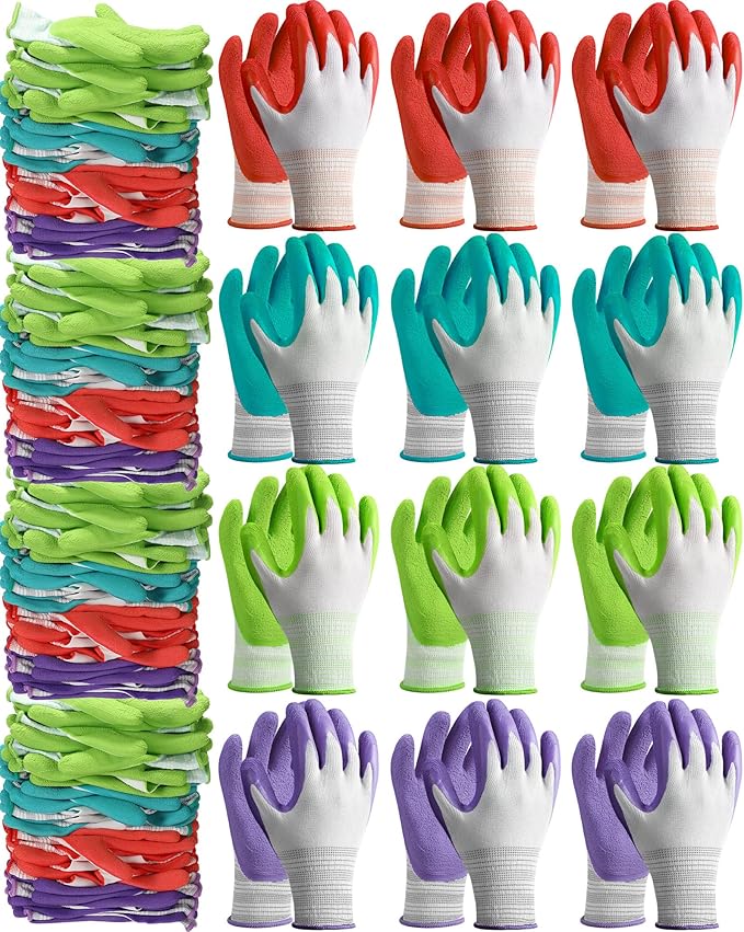 Irenare Gardening Gloves Bulk for Women Ladies Breathable Rubber Coated Garden Glove for Yard Outdoor Work with Grip