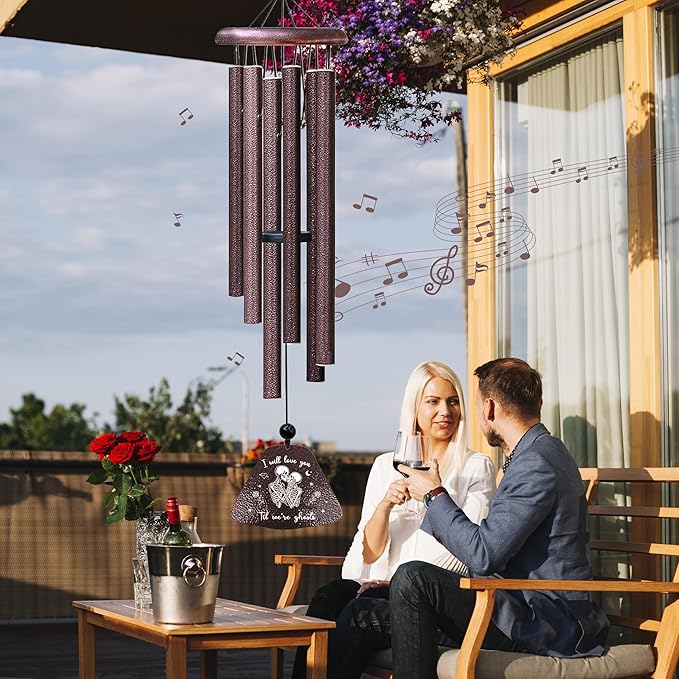 Kubbut Gifts for Him Her, Anniversary Christmas Chimes Gifts for Men/Women, Wedding Gift 32" Wind Chimes Decor for Couple, I Love You Romantic Gift for Him