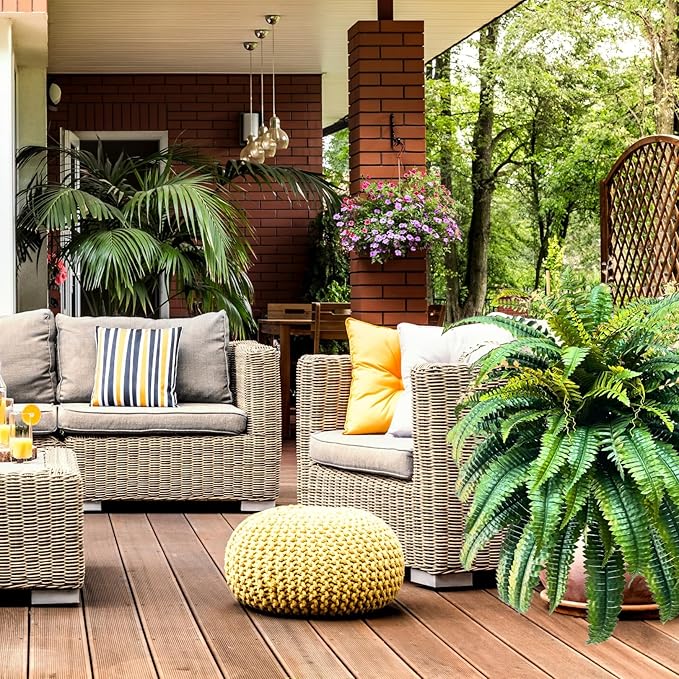 Giant Artificial Boston Ferns for Outdoors Large,Uv Resistant Lifelike Artificial Plants Large,Faux Fern Silk Ferns That Look Real,Fake Fern for Outside Lifelike 128 Branches