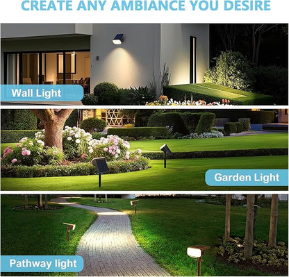 Solar Lights Outdoor Waterproof IP65,Auto On/Off, 2700K 2 Lighting Modes, Super Bright LED, Solar Powered Yard Garden Solar Spot Lights for Outside Landscape -3000K,8 Pack