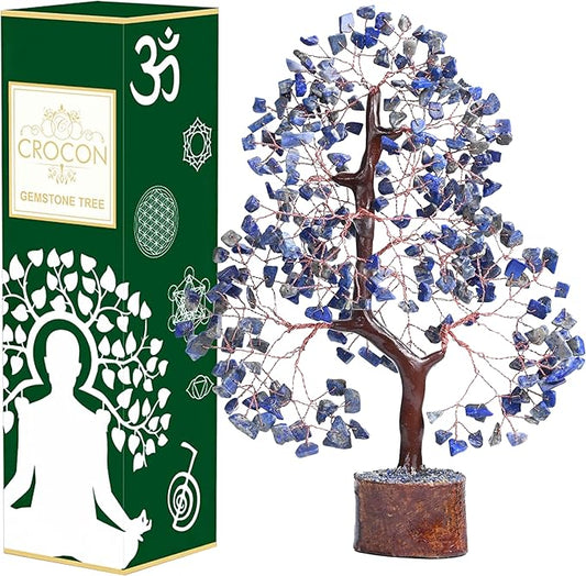 Lapis Lazuli Chakra Tree of Life, Crystal Tree of Life - Handmade Gemstone Tree, Feng Shui Tree, Crystal Decoration, Artificial Tree, Spiritual Gifts, Money Tree Bonsai, Stone Tree, Healing Crystals