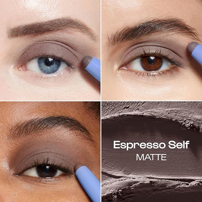 ALLEYOOP 11th Hour Cream Eye Shadow Sticks - Espresso Self (Matte) - Award-winning Eyeshadow Stick - Smudge-Proof and Crease Proof for Over 11 Hours - Easy-To-Apply and Compact for Travel, 0.05 Oz
