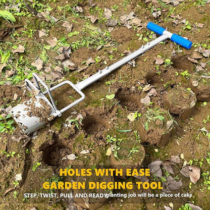 Updated Bulb Planter Long Handle for Digging, 5-in-1 Lawn and Garden Tool,sod Plugger Tool,Weeding,Soil Sampler, Transplanting,Sod Plugger Bulb Transplanting （Height Adjustable ）