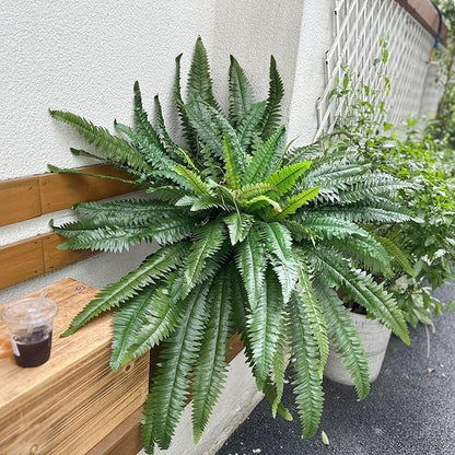 Artificial Ferns for Outdoors Large Greenery Plants, Set of 2 Fake Ferns, 48in Lifelike Faux Fern with 88 Branches Ideal for Porch Windowsill Indoor Home Decor, Planters Potted or Hanging