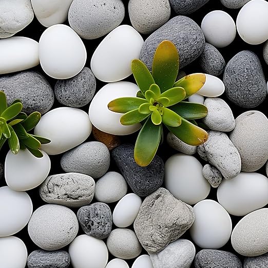 40lbs White River Rocks for Landscaping, 3-4 Inch Large Natural Unpolished Bulk Pebbles, Hand-Picked Premium Stones for Garden Design Fish Tank, Pathways and Backyard