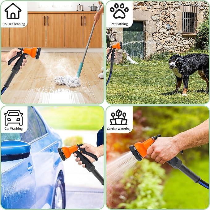 75 FT Garden Hose, Flexible No Kink Heavy Duty Garden Water Hose Flex Copper Bullet Collapsible Washer Rubber Hose 5/8" Soft Lightweight Outdoor Waterhose Manguera Para Jardin